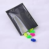100x Premium Black Mylar Foil Open Top Pouch (7cm x 10cm)
