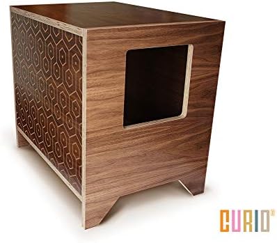 CURIO Litter Box Solution in Walnut + Pattern