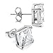 Chryssa Youree 18k White Gold Plated CZ Cubic Zirconia Square Princess Cut 8mm Studs Earrings - Mens Womens Children Fashion Jewelry, Bridesmaid Groomsmen Gifts (ED-68) (8mm)