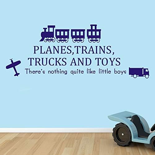saversshoppe Planes Trains and Toy Trucks Vinyl Wallpaper Boys Room Decor Living Room Home Decal Kids Room Decor Y-57
