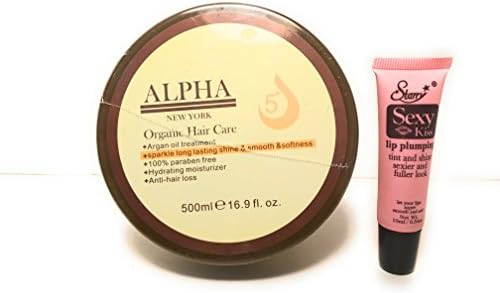 Alpha New York Original Argan Oil 5+ Hydrating Mask For All Hair Types 16.9 fl. oz "Free Starry Lipgloss 10 Ml"