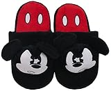 Disney Mean Mickey Mouse Plush Big Face Slippers Mens Black Cartoon Adult