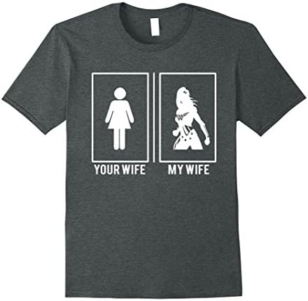 Mens Your Wife My Wife Superhero T Shirt - Husband T Shirt XL Dark Heather