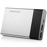 Poweradd Portable Charger Pilot 5G 10000mAh External SANYO Battery Cell 3.4A Charger Pack with Smart Charge for iPhone, iPad, Samsung Galaxy Note and More - Silver