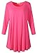 LARACE Women 3/4 Sleeve Tunic Top Loose Fit Flare T-Shirt(2X, Rosepink)