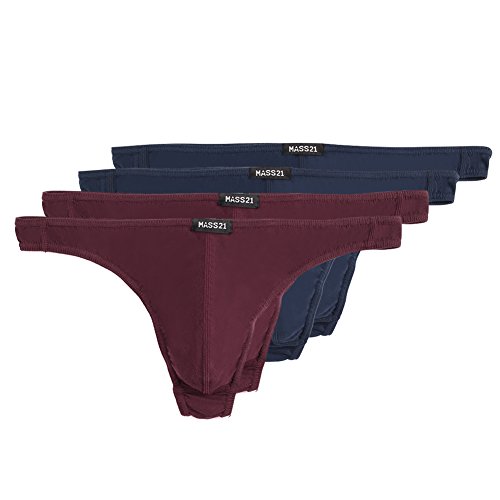 Men's Underwear Thong Cotton 4-pack G-string T Back Assorted Color Size L