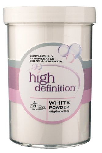 EZ Flow High Definition Powder False Nails, White, 16 Ounce