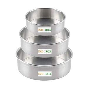 INDOROX Cake Mould Anodized Aluminum_PAN for Baking Cake (Round 3 Step)