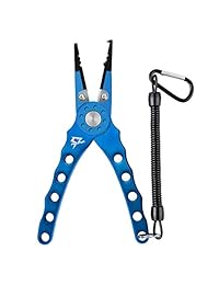 Pinzas para pesca de Piscifun, alicates de corte, pinzas para aros de salto, sacaanzuelos, sujetapeces con funda y cordón