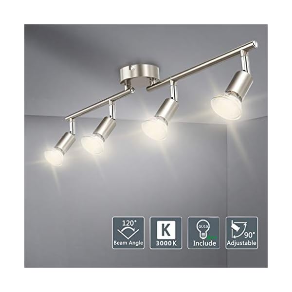 Dllt Modern Led 4 Light Track Lighting Kit Flush Mount Wall Or