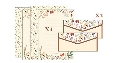 Hewnda 32 sweet floral writing paper letterhead with 16 envelopes writing stationery paper - Thumbnail 2