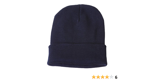 Long Cuff Beanie - Navy Blue at Amazon 