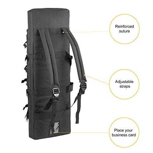 XWLSPORT AK47/AR16 Tactical Rifle Case Double Carbine Bag Outdoor Molle Deluxe Double Rifle Gun Bag Padded Long Gun Case & Rifle Storage Backpack(2 Sizes and 6 Colors to chooese from) (Black, 42inch)