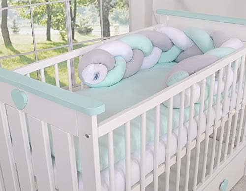 Fabrication Europeenne Tour De Lit Bebe Magic Loop Blanc Gris Menthe Accessoires De Literie Matelas Et Linge De Lit Eng Bouldermicrofinance Org