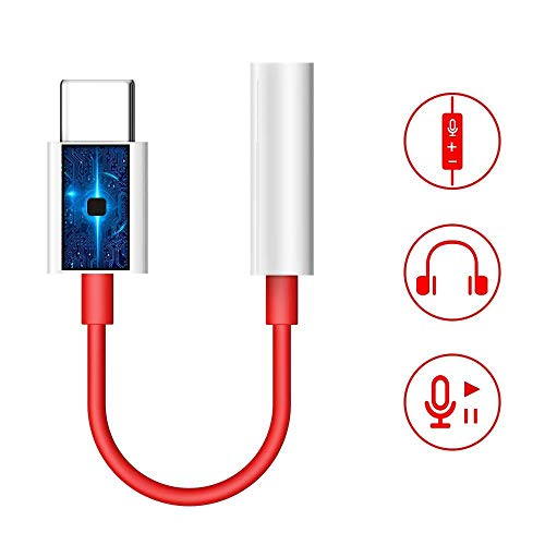 Market Affairs Type C to 3.5mm Splitter Stereo Audio Jack Converter Adapter Noise Cancelling Headphones Jack for OnePlus