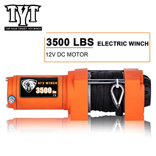 TYT 3500 lb Advanced Load ATV/UTV Synthetic Rope Winch Kits, 12V Elelctric Winch with 2 Wireless Remotes and Winch Mounting Plate, Waterproof IP67 Recovery Winch for ATV UTV Towing Off Road Winches - Image 2