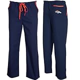 NFL Denver Broncos Unisex Solid Scrub Pants - Navy Blue