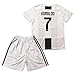 GLL SPORT New 2018-2019 Home #7 Ronaldo White Soccer Football Jersey for Kids Youth Shirt Short Socks Kit (11-12 Years)
