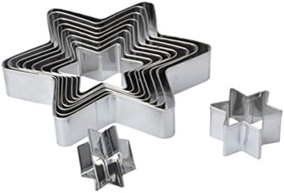 Star Cookie Cutters -Cattrees 10 PCS Star Shaped Cookie Cutters Set Stainless Steel Biscuit Cutters Set,Donut Cookie Cutter Set, Nest Star Shaped Fruit Cutter Set, Sandwich Cutter Set
