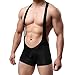 YiZYiF Men's Jockstrap Bodysuit Soft Thin Freestyle Wrestling Singlet Underwear Black Medium