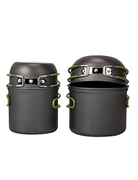 Outdoor Camping Cookware 10 PCS Compact Hard Anodi