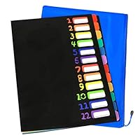 PANTIPINKY Expanding File Organizer Classification Folder Letter Size,12 Dividers 24 Pockets,Poly Document Project Organizer with Flap and Cord Closure, Multi-Color