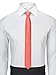 Men's Solid Slim Necktie with Matching Pocket Hanky - Coral