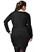 uxcell Lady Plus Size Skull Embellished Autumn Knitted Tee Shirt Black 3X