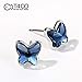 T400 Jewelry Set for Women Blue Crystal Butterfly Pendant Necklace and Earrings Set Gift for Her