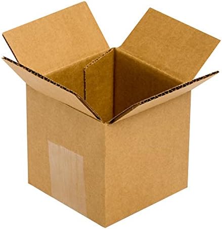 Pratt PRA0001 100PK 100% Recycled Corrugated Cardboard Box, 4" Length x 4" Width x 4" Height (Pack of 100)