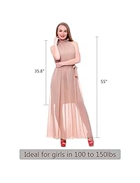 Miayon Vestidos largos de gasa para mujer, cuello medio, sin mangas, vestidos formales de dama de honor