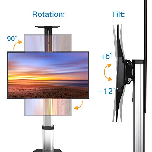image for TV Cart W/Wheels for Most 37-70 Inch LCD LED Plasma Flat Panel - Holds