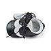 ESTAMICO Baby Boys PU Sneakers Infant Anti Slip Prewalker Outdoor Shoes, Black 6-12 Months