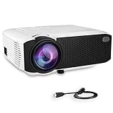 Projector, TUREWELL Video Mini Portable Projector, 2400 Lumens 176'' Display Portable LED Projector, Multimedia Home Theater Video Projector with HDMI Cable, Support HD 1080P HDMI/VGA/AV/USB/TV Box/PS