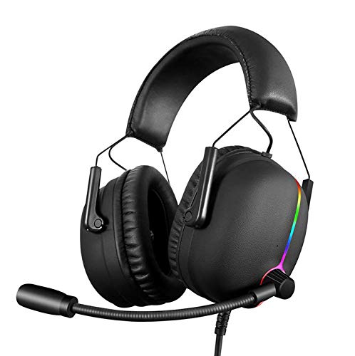 Gaming Headset, Sysmarts Professional Competition Team HI-FI Experience 7.1 Surround Stereo Sound USB Headphone with Microphone,Over-The-Ear Noise Isolating,Breathing LED Light for PC Gamers