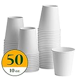 COMFY PACKAGE 10 oz. (squat) White Paper Hot Cups [50 PACK]