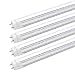 2FT LED Tube Lights, 24" 8W(25W Fluorescent Bulb Replacement) LED Tube Light Fixture, Two Pin G13 Base, 6000K, Works Without Ballast, Dual-Ended Powered, Clear Cover, Pack of 4