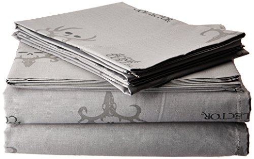 Bone Collector Sheet Set, Queen, Black/Grey
