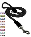 Pawtitas Pet Training 6 foot Reflective Rope Puppy / Dog Leash Extra Small / Small Black