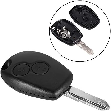 YUSHHO56T Remote Key Shell Ignition System Key Shell 2 Button Car Remote Key Fob Cover Case for Renault Duster Logan Fluence Clio - Black