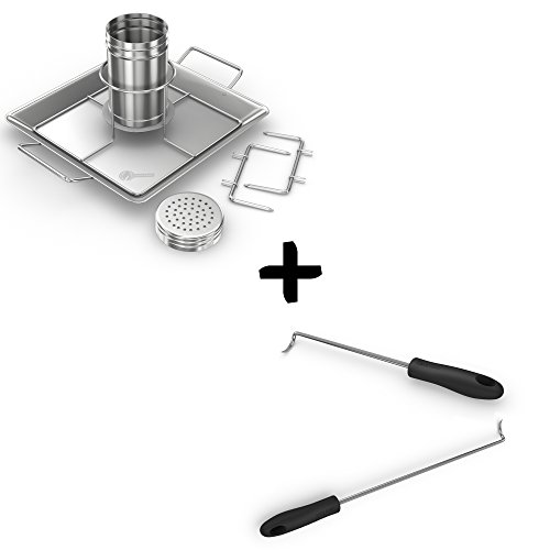 Buy Can Chicken Roasting Rack + Pigtail Food Flipper Hooks - Large ...