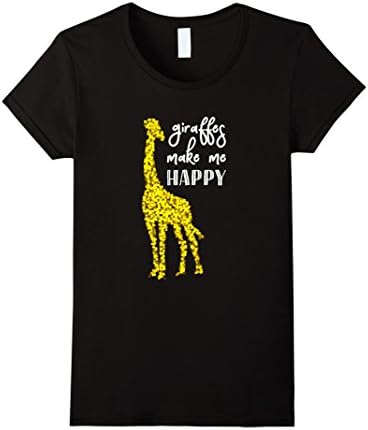 Womens Giraffes Make Me Happy Shirt Small Black