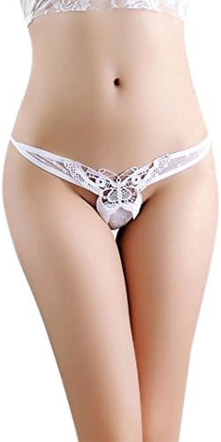 Nmch Sexy Underwear,Women Sexy Modal Panties Ladies Butterfly Lace Briefs G-Strings Underpants (One size, White)