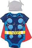Marvel Avengers Thor Baby Boys' Costume Bodysuit with Cape and Hat Blue (3-6 Months)