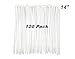 HAODE FASHION 120 Pack Long Cable Ties 14 Inch, Industrial Durable Zip Ties White Clear Color, Heavy Duty Cable Management Wire Straps (65 LBS, White, 120 pcs)