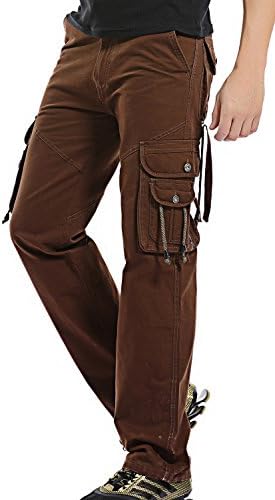 AOQ Men's Cotton Cargo Pants Cargo Camo Combat Work Pants Casual Military Army