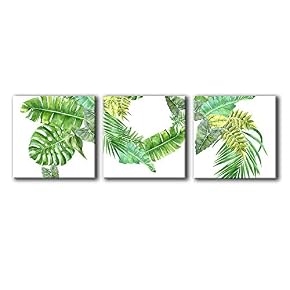 3 Panel Green Plants Painting Wall Bedroom Living...