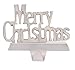 BirdRock Home Merry Christmas Stocking Holder | Holiday Greetings Mantle Fireplace Topper | Decorative Christmas Stocking Holder | Stainless Steel