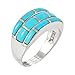 925 Sterling Silver Ring with Genuine Turquoise Sizes 5 to 12
