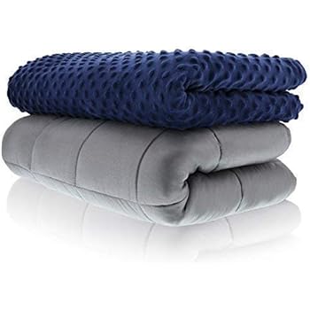 Sonno Zona Weighted Blanket Adult Size - Blanket with Cover Included - Navy 48x72 inches 10 Pound - Blankets Made from Relaxation Sleep Fabric for Natural Calm